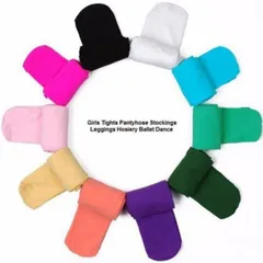 【在庫限り!!感謝価格】キッズ　タイツ　2足セット　バレエ　ダンスに　よく伸びるタイツ　（ターコイズ・ロイヤルブルー・パープル・フカミドリ・ボルドー・グレー）