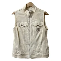 VALENZA SPORTS(バレンザスポーツ) ベスト サイズ40 M レディース - アイボリー ラインストーン/ジップアップ