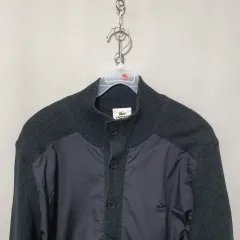 H242 ラコステ メンズ ウーブン バイカラー ニット カーディガン 95