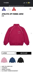 PALACE パレス アスレチック ジップアップ 펀넬 バーガンディ