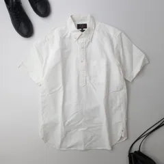 BEAMS + ビームスプラス アメリカン オックスフォード プルオーバー ショートスリーブ ボタンダウン シャツ コットン 綿 100％ 日本製 S 白 ホワイト(108Y＋8744)26N