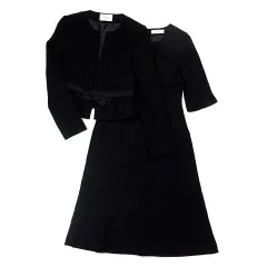 ウィズパフォーマンス with Performance イギン ブラックフォーマル ワンピース スーツ ノーカラー ジャケット 黒 7AR 喪服