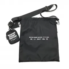 【超美品】マスターバニー 2WAYショルダーバッグ 黒×白 ストラップ着脱可 巾着 ポーチ付 内側ポケットゴルフ MASTER BUNNY EDITION