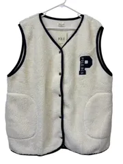 F-015-205  未使用　POLO BCS HOME あたたかボアベストアイボリー/3L 3L   POLO  BRITISH COUNTRY SPIRIT  home