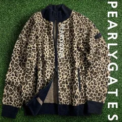 PEARLY GATES パーリーゲイツ ゴルフ 保温×保湿 カシミヤ混ウール WJQ レオパード柄 ダブルジップ ニットブルゾン ゴルフウェア レディース 055-2272004 定価4.6万 ブラウンベージュ ブラック▲051▼51002w03