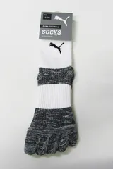 PUMA 658035 サッカー グリップ ソックス ホワイト×ブラック　２足セット 25-27cm