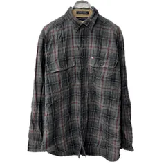 TOMMY HILFIGER 長袖 チェックシャツ M グレー トミーヒルフィガー コットン 胸ポケット 長袖シャツ トップス 春物 a712-5063のサムネイル