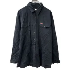 Dickies 長袖 ウエスタンシャツ XL ブラック ディッキーズ 無地 スナップボタン 胸ポケット トップス 春物 a712-5081のサムネイル