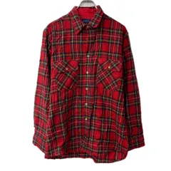 長袖 ネルシャツ L レッド マルチカラー チェック柄 格子柄 胸ポケット 長袖シャツ トップス 春秋物 a712-5083