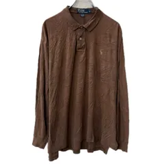 POLO RALPH LAUREN 長袖 ポロシャツ L ブラウン ポロラルフローレン シンプル 刺繍ロゴ プルオーバー コットン トップス 秋物 a712-5087