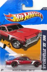 【中古】ミニカー 1/64 67 CHEVELLE SS 396(レッド×ホワイト) 「Hot Wheels MUSCLE MANIA」 [V5413]
