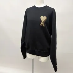 AMI PARIS アミ　ブラック コットン Ami De Coeur スウェットシャツ