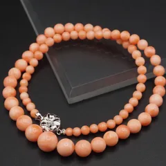 沖縄本サンゴネックレスとイヤリングセット　珊瑚　サンゴ　ロングネックレス　く25 沖縄本珊瑚 ネックレス イヤリング セット