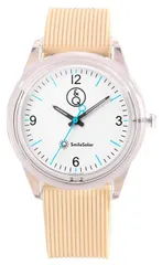 【新着商品】アナログ ソーラー 防水 ウレタンベルト スマイルソーラー)腕時計 RP10-013 SmileSolar(キューアンドキュー ホワイト × Q&Q ベージュ