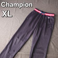 【Champion】チャンピオン ストレッチパンツ スウェット ジャージ XL ロゴマーク 大きいサイズ ネイビー トリコロールライン メンズ