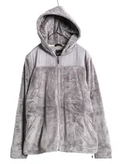 【お得なクーポン配布中!】 US企画 ノースフェイス フリース パーカー ジャケット レディース L ブルゾン 毛長 ボア パイル ジャンパー ナイロン フード ワンポイント