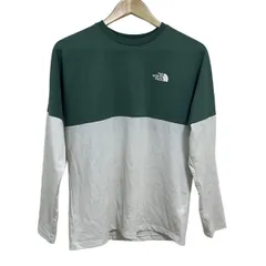 THE NORTH FACE(ノースフェイス) 長袖Tシャツ サイズS メンズ - 白×グリーン クルーネック