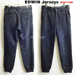エドウィン ジャージーズ ERT007 W78cm 暖パン 裏起毛 ジョガー 強ストレッチ メンズ カモフラ ブラック EDWIN