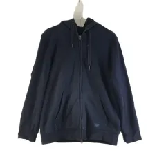 OLZEN(オルゼン) メンズ100 ネイビー カジュアル フード ジップアップ K8854