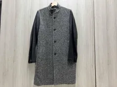 THEE HYSTERIC XXX 0634AC02 ツィード 革 切り替え コート サイズ表記L ブラック 黒