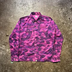 A BATHING APE 90s パープルカモフィールドシャツ アベイシングエイプ 1990s 初期