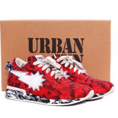 URBAN SUN アーバンサン カモフラ スニーカー 41 赤 迷彩 星ロゴ