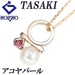 タサキ 田崎真珠 アコヤ真珠 プチ バランス クラス ネックレス ガーネット K18ピンクゴールド TASAKI チャーム サクラゴールド 中古 宝正 903773