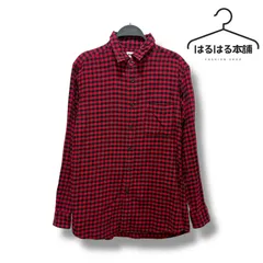 UNIQLO／ユニクロ／長袖／シャツ／赤／チェック／レッド／カジュアル／L