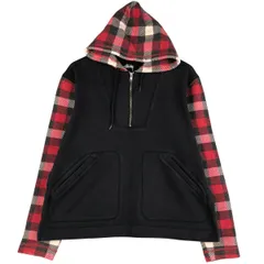 古着 ステューシー STUSSY チェック柄 スウェットハーフジップパーカー メンズM相当/eaa602593