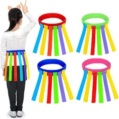 SALUDABLE しっぽ取りゲーム テープ タグラグビー 鬼ごっこ 外遊び 知育玩具 公園 (子供用 4本セット)