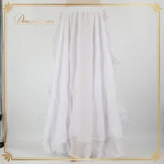 ベリーダンス オリエンタル 衣装 スカート ホワイト系 シンプル フリル レッスン 練習 白 銀 キラキラ ボリューム ふんわり 爽やか 明るい かわいい 上品 スリット シルバー系