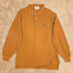 【J.PRESS／ジェイプレス】メンズ L 長袖ポロシャツ 日本製 綿100％ ブラウン系 刺繍ロゴ 上質トラッド 定番人気  オンワード樫山