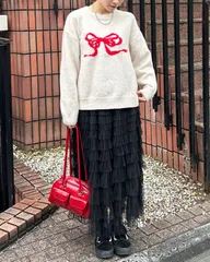 チュールティアードスカート