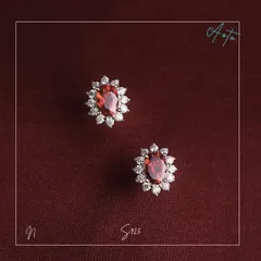 188P 【太陽モチーフ】オレンジサファイア ピアス 18Kコート S925 金アレ対応  上品 華やか 大人 可愛い フラワーデザイン 大人女子 ピアス ギフト 誕生日 記念日 30代 40代 50代