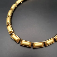 Monet バーチェーン 半円柱 リンク ヴィンテージ ネックレス ゴールドトーン レトロ エレガント Y22-A