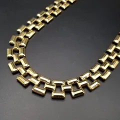 50'60's Crown Trifari オープン ボックスチェーン ヴィンテージ ネックレス ゴージャス エレガント ゴールドトーン 存在感 Y22-G
Trifari