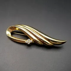 シンプル エレガンス 羽 ウイングモチーフ ヴィンテージ ブローチ クリア ラインストーン 煌めき ゴールドトーン 上品 Y22-H