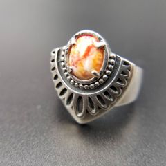 瑪瑙 ナバホ スタンプワーク シルバー925 NAVAJO インディアン私 