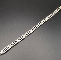 ギリシャ 雷文 ヴィンテージ ネックレス シルバー 925 パネルチェーン 