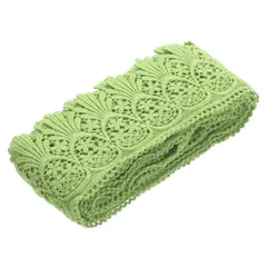 uxcell コッ トンレーストリムヴィンテージクロシェ3インチ×4.8ヤードグラス緑伸ばしレースエッジリボンDIYスクラッ プブッキング服カーテンテーブルクロススリップカバーリックウェディングデコレーションギフトラップ