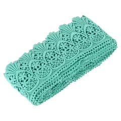 uxcell コッ トンレーストリムヴィンテージクロシェ3インチ×4.8ヤードレイクブルー伸ばしレースエッジリボンDIYスクラッ プブッキング服カーテンテーブルクロススリップカバーリックウェディングデコレーションギフトラップ