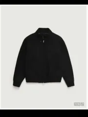 ハウスムーンツイードハリントンジャケット ブラック XL