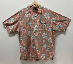 POLO RALPH LAUREN ポロ ラルフローレン 半袖シャツ CLAYTON 開襟 アロハ 90S 花柄 総柄 サイズL ピンク コットン100% フィリピン製