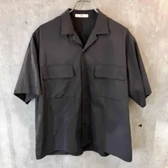 24ss Y ORGANIC COTTON WASHER SATIN OPEN/C SH 半袖シャツ Mサイズ ブラック 165-5150343 ワイ