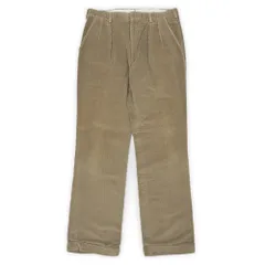 エルエルビーン L.L.Bean 80s 80年代 2タック 太畝コーデュロイトラウザー MADE IN USA アメリカ製 TALON オールド ヴィンテージ アメリカ 古着 メンズ パンツ ベージュ W33 L33相当【中古】