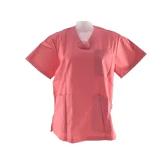 綿混カラースクラブ 男女兼用 薄手素材 汗を吸収 肌に優しい マットな質感 看護師 介護士 Sサイズ コーラル