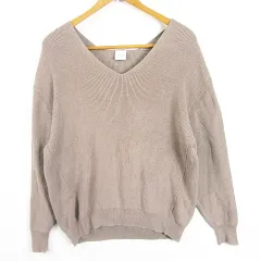 アーバンリサーチ ドアーズ URBAN RESEARCH DOORS ニット セーター 長袖 Ｖネック 綿 ONE ベージュ kz11807
