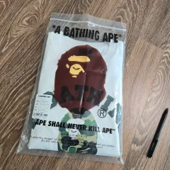 アベイシングエイプ ABC カモフラ カレッジ 白・緑 半袖 M