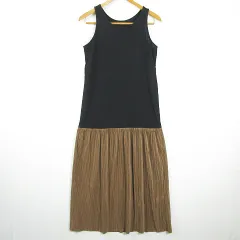 ビームスハート BEAMS HEART ノースリーブ ワンピース ロング丈 リブ コットン ブラウン ブラック kz11941