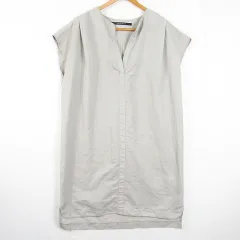 イェッカヴェッカ YECCA VECCA シャツ ワンピース 膝丈 レーヨン F グレーベージュ kz11942